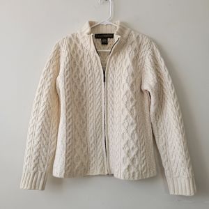 Aran Crafts Irish Merino Wool Zip Up Sweater